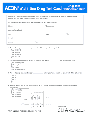 ACON Drug Test Certification Quiz