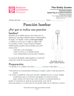 Formulario de Consentimiento para Punción Lumbar