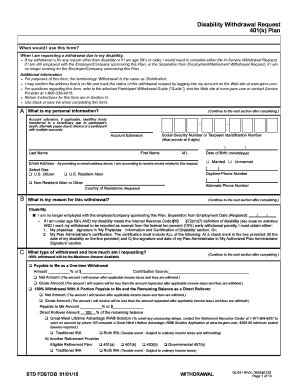 Disability Withdrawal Request Form