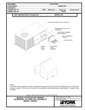 Manual Outdoor Air Damper Form