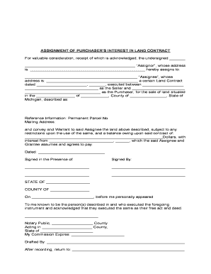Assignment of Purchaser's Interest in Land Contract