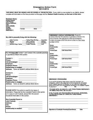 Emergency Action Form