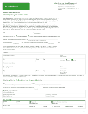 ADA Retired Membership Affidavit