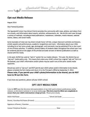 Opt-Out Media Release Form