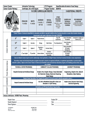 Game Design Program of Study Form