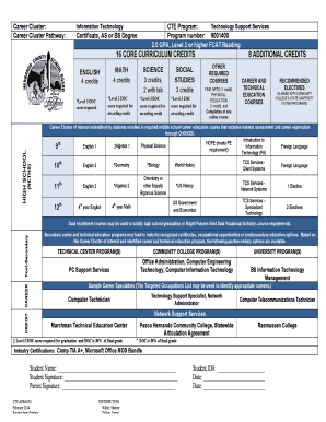 Technology Support Services Program of Study Form