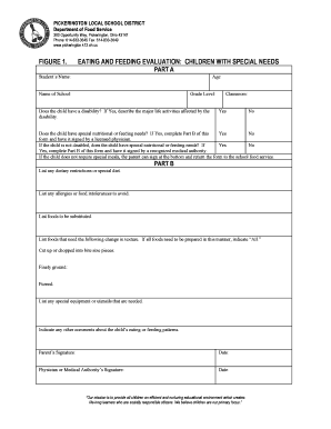 Eating and Feeding Evaluation Form for Children with Special Needs