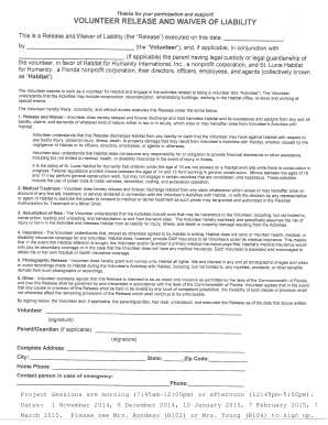 Volunteer Release and Waiver of Liability