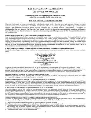 Pay Paw Account Agreement