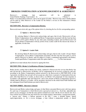 Broker Compensation Acknowledgement & Agreement
