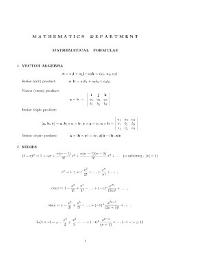Fillable Online Mathematics Formula sheet Fax Email Print - pdfFiller