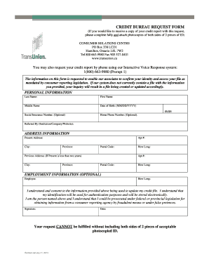 Transunion form - doyle salewski inc