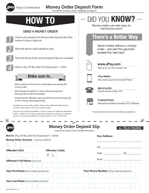 Money Order Deposit Form for Restitution