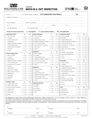 Oregon Move-In & Out Inspection Form