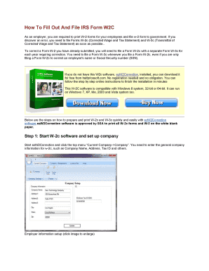 IRS Form W2C Instructions
