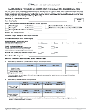 SME Corp Malaysia Q1 2015 Survey on Small and Medium Enterprises