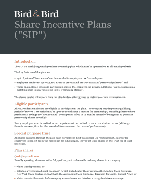 Fillable Online Share Incentive Plans Fax Email Print - pdfFiller