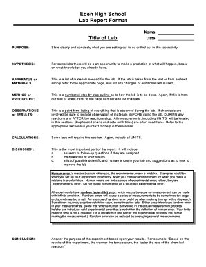 Lab Report Format