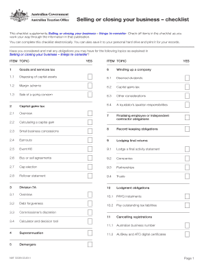 Selling or Closing Your Business Checklist