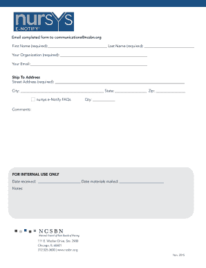 Nursys e-Notify Order Form