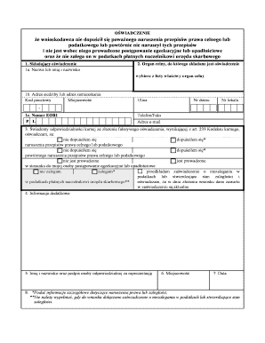 Customs and Tax Compliance Declaration