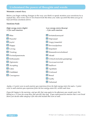 Mood Diary Template