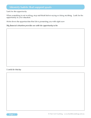 Life Coaching Opportunity Worksheet