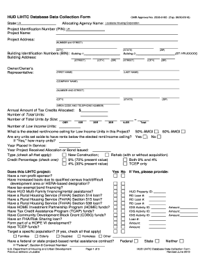 HUD LIHTC Database Data Collection Form