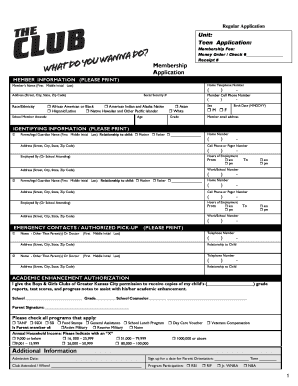 Teen Membership Application Form