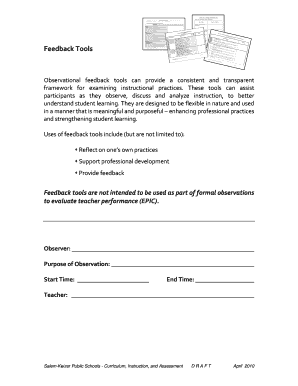 Mathematics Feedback Form