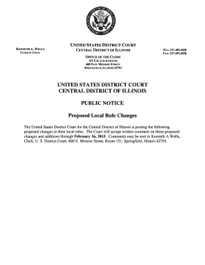 Proposed Local Rules Changespdf - Central District of Illinois - US