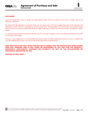 Commercial Agreement of Purchase and Sale