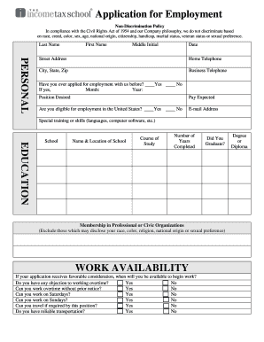 Application for Employment