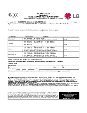 LG Appliances Rebate Form