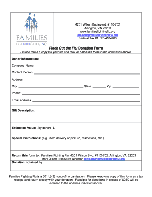 Rock Out the Flu Donation Form