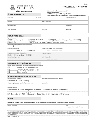 Faculty and Staff Giving Form
