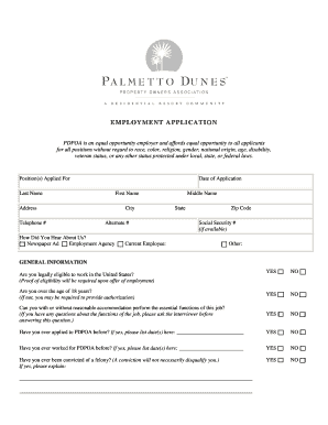 Employment Application Form
