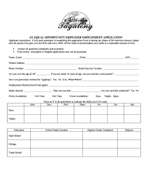 Employment Application Form