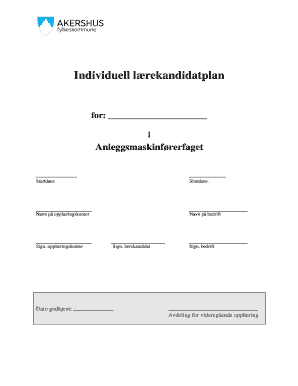 Norwegian Construction Equipment Operator Apprenticeship Plan