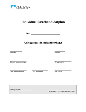 Apprenticeship Training Plan for Construction Equipment Mechanic