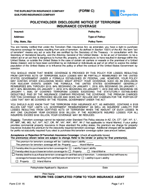 Terrorism Insurance Coverage Notice Form