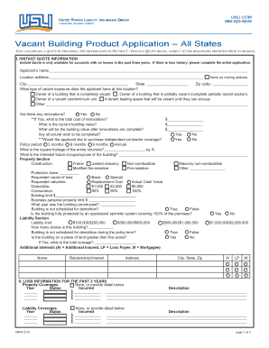 Vacant Building Product Application