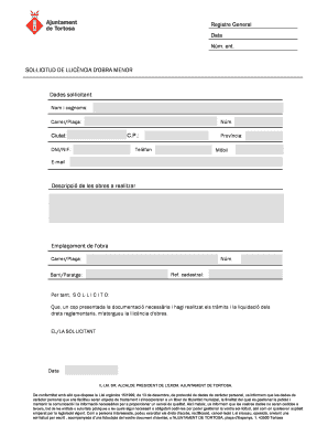 Minor Construction License Application