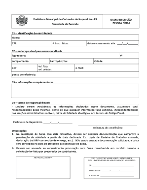 BAIXA INSCRIÇÃO