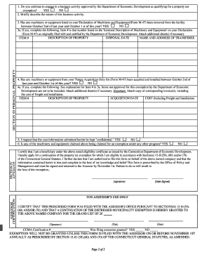 Connecticut Property Tax Exemption Application