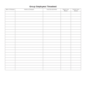 Group Employees Timesheet