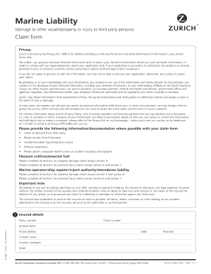 Marine Liability Claim Form