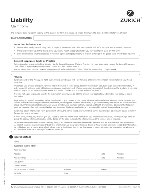 Liability Claim Form