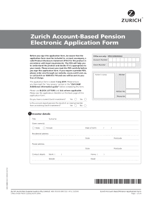 Zurich Account-Based Pension Application Form