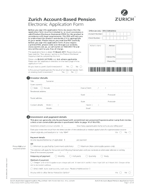 Zurich Account-Based Pension Application Form